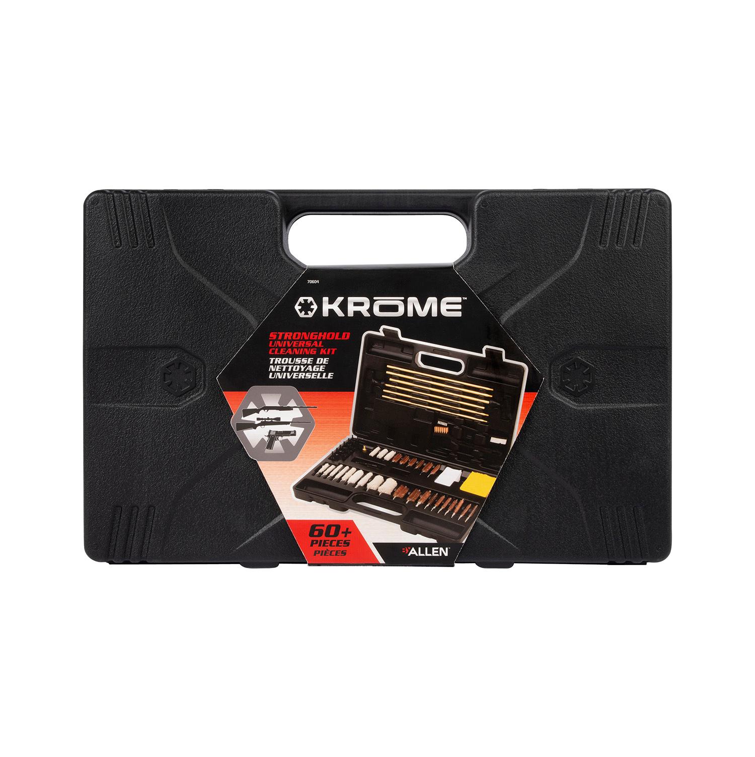  Krome 70604 Stronghold Universal Cleaning Kit Multi- Caliber Handguns, Rifles, Shotguns 60 Pieces