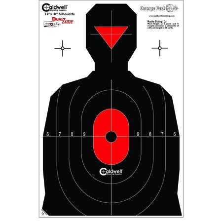 Caldwell 308214 Silhouette Dual Zone Hanging Heavy Card Stock Target 12