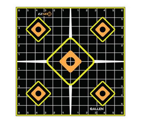 ALLEN COMPANY 15314 EZ See Grid Target, Adhesive, Black, 12-In pack of 5
