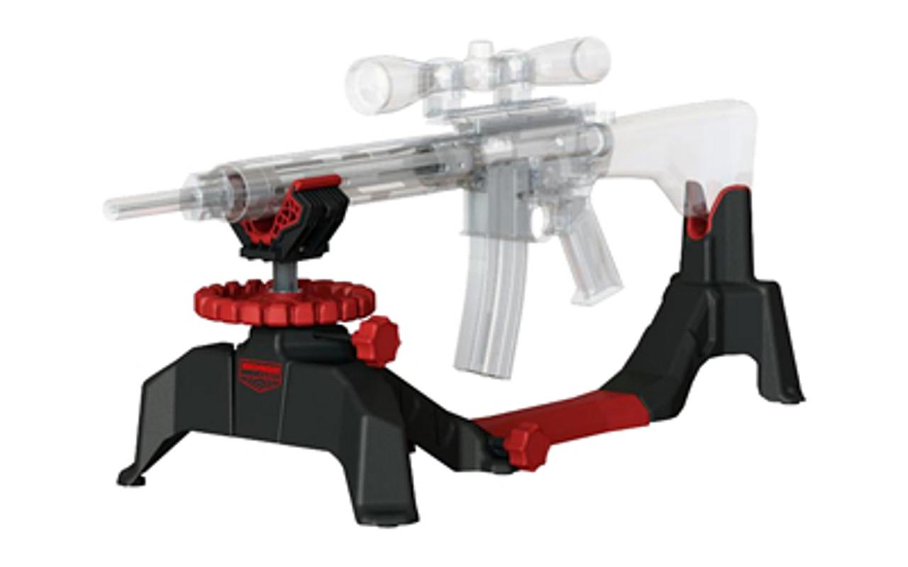  Birchwood Casey Csr Foxtrot Shooting Rest Made Of Black Non- Marring Material With Red Accents, Adjustable Elevation & Removeable Center Section For Pistols & Rifles
