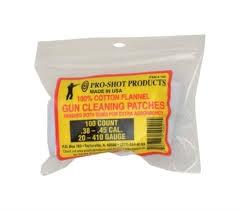 Pro-Shot Square Cleaning Patch .38-.45 Caliber 100 Count - No.103