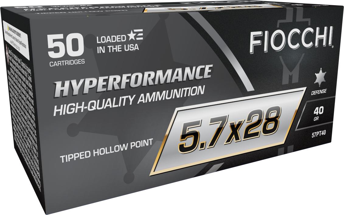  Fiocchi 57pt40 Hyperformance Defense 5.7x28mm 40 Gr Tipped Hollow Point (Thp) 50 Per Box/10 Cs