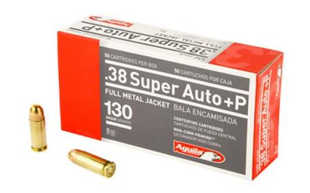 Aguila Target & Range Full Metal Jacket 38 Super+P Ammo 50 Round Box - Ammo