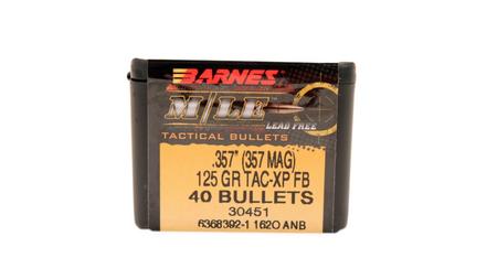 Barnes Bullets Tactical 357 Mag .357 125 GR TAC-X Flat Base 40 Box