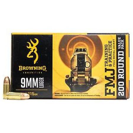 Browning Full Metal Jacket 9mm Ammo 200 Round Box