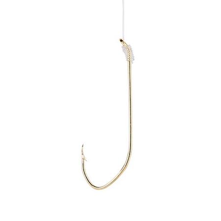 Eagle Claw 126H-1/0 Pro-V Bend Aberdeen Snelled Fishing Hook Size 1/0