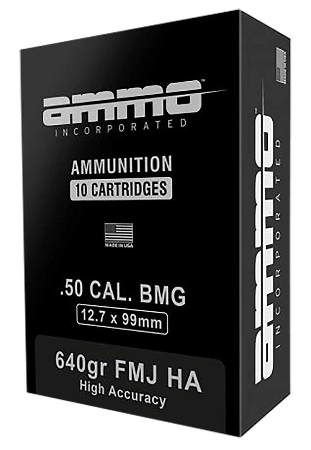  Ammo Inc 50bmg640haa10 Signature Personal Defense 50 Cal 640 Gr Full Metal Jacket (Fmj) 10 Per Box/5 Cs