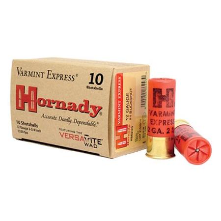Hornady Varmint Express Buckshot 12 Gauge Ammo 10 Round Box