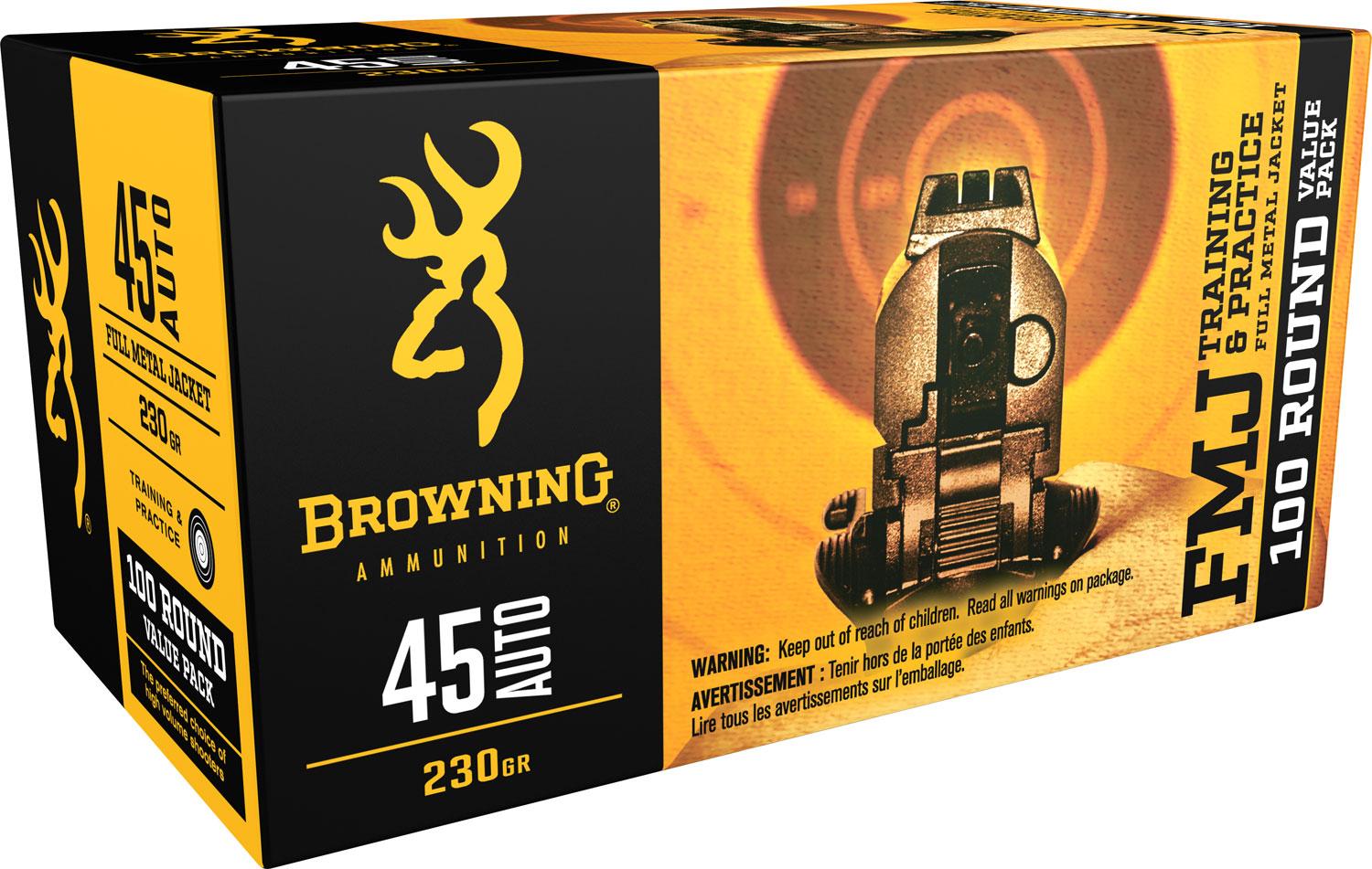  Browning Ammo B191800454 Bpt Performance Target 45 Acp 230 Gr Full Metal Jacket (Fmj) 100 Per Box/5 Cs
