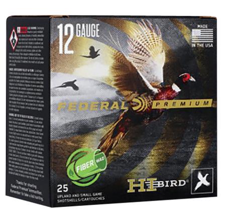 Federal HVF12HW5 Federal Premium Hi-Bird Fiber-Wad 12 Gauge 1 1/4 oz 5 Shot 25 Per Box/ 10 Cs