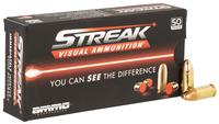Ammo Inc 9124TMCSTRKRED50 Streak Visual (RED) Self Defense 9mm Luger 124 gr Total Metal Case (TMC) 50 Per Box/ 20 Cs