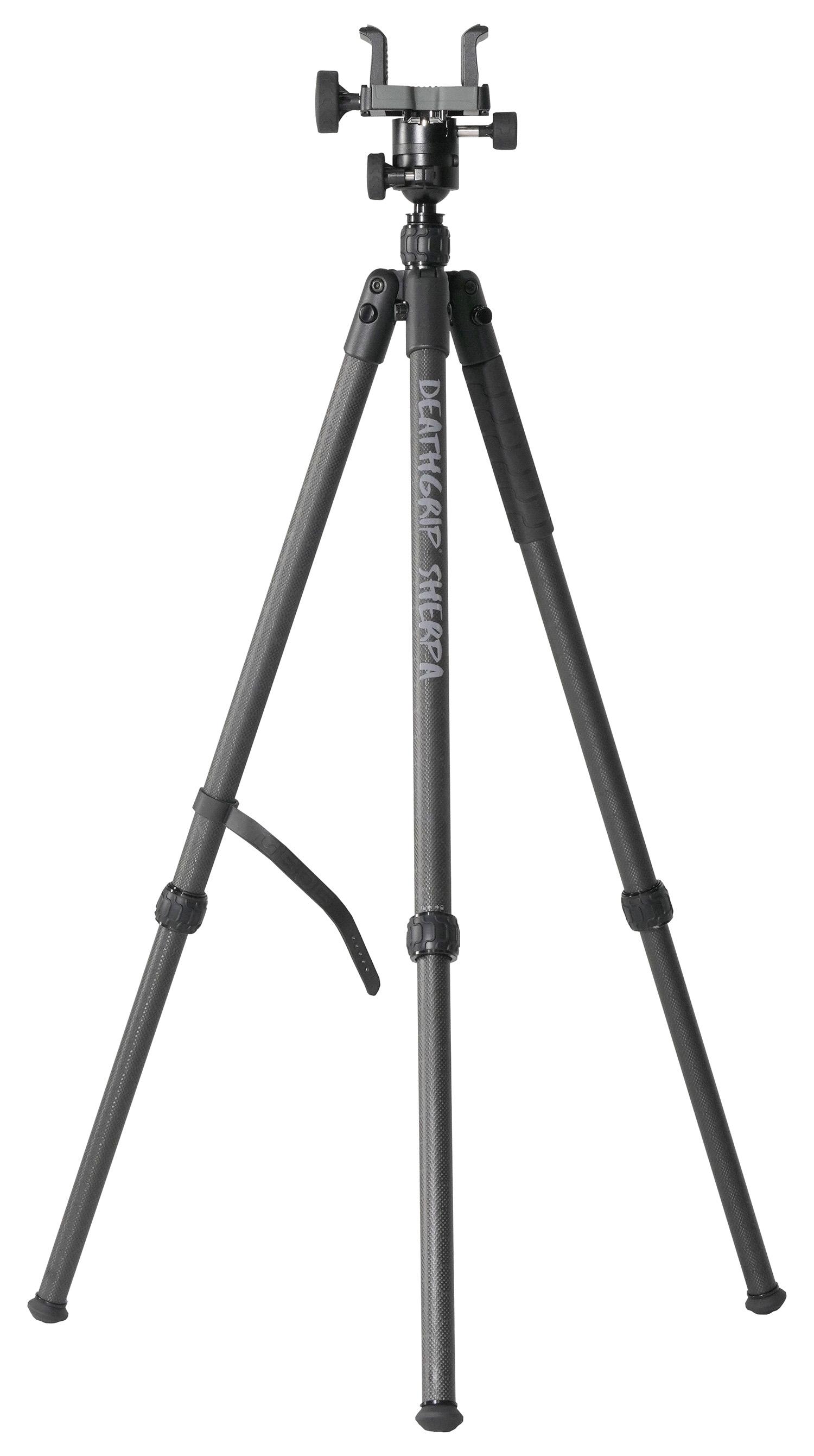  Bog- Pod 1168229 Deathgrip Sherpa Tripod With Removable Center Post Black/Carbon Fiber Legs Rubber With Removeable Spike