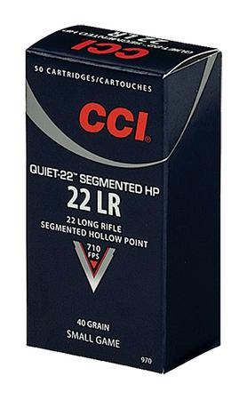 CCI 970 Quiet-22 Rimfire 22 LR 40 gr Segmented Hollow Point 50 Per Box/ 100 Cs