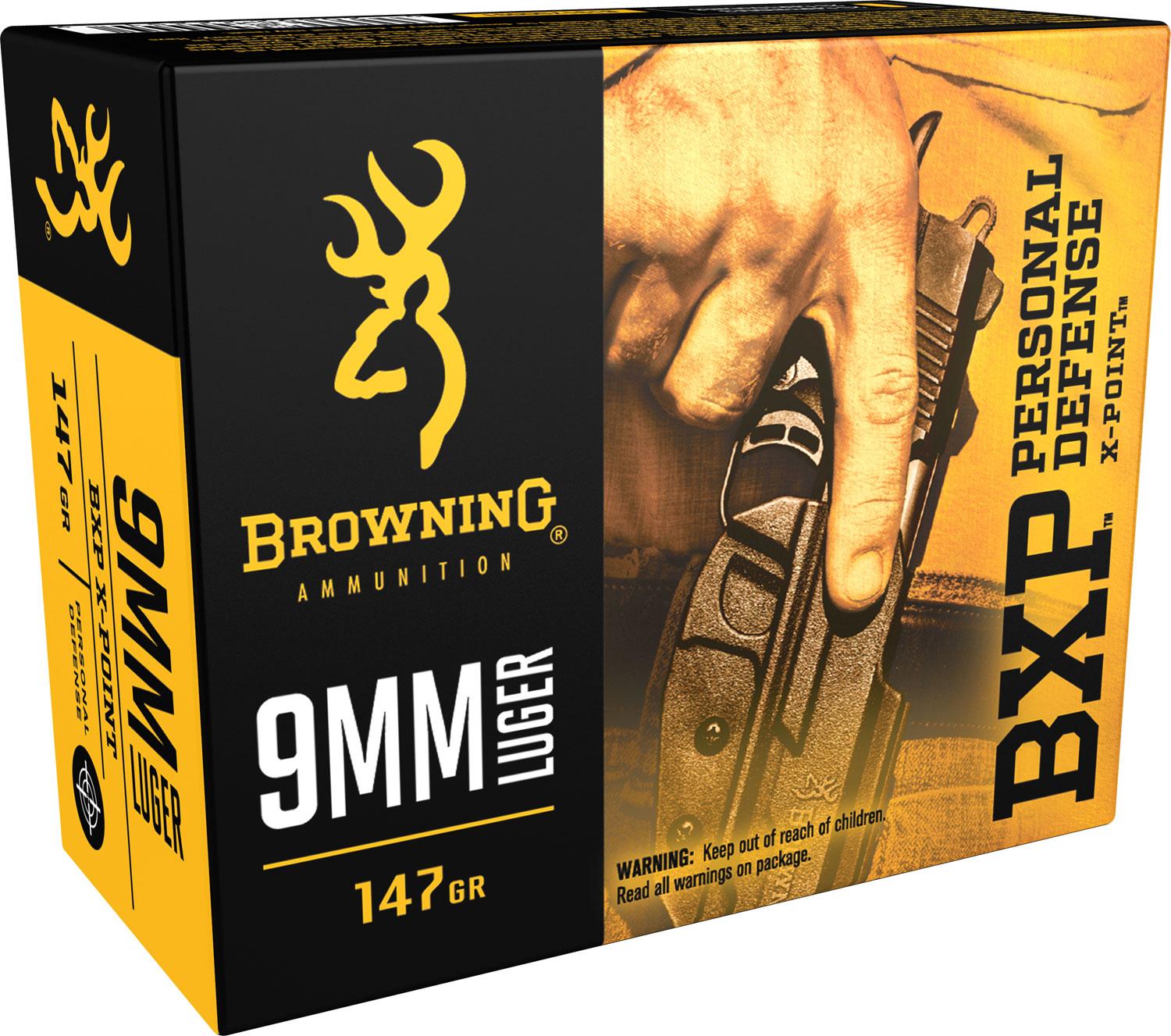  Browning Ammo B191700091 Bxp Personal Defense 9mm Luger 147 Gr X- Point Hollow Point (Xhp) 20 Per Box/10 Cs