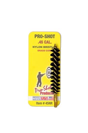 Pro-Shot 45NR Bore Brush  45 Cal Rifle #8-32 Thread Nylon Bristles Brass Core