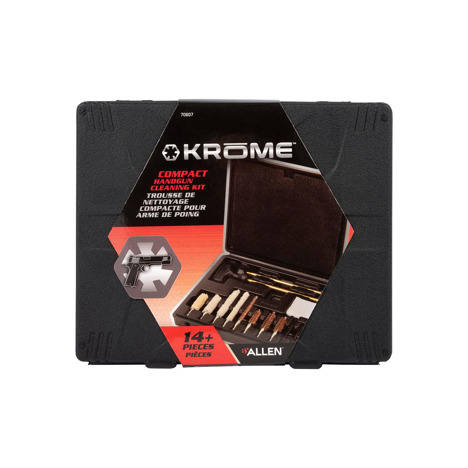  Krome 70607 Compact Handgun Cleaning Kit 22/38/357/44/45/9mm  14 Pieces
