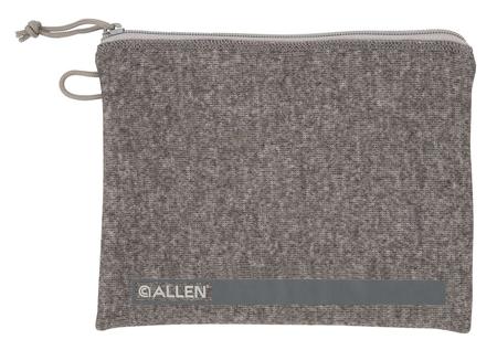 Allen 3627 Pistol Pouch  made of Gray Polyester with Lockable Zippers, ID Label & Fleece Lining Holds Full Size Handgun 7