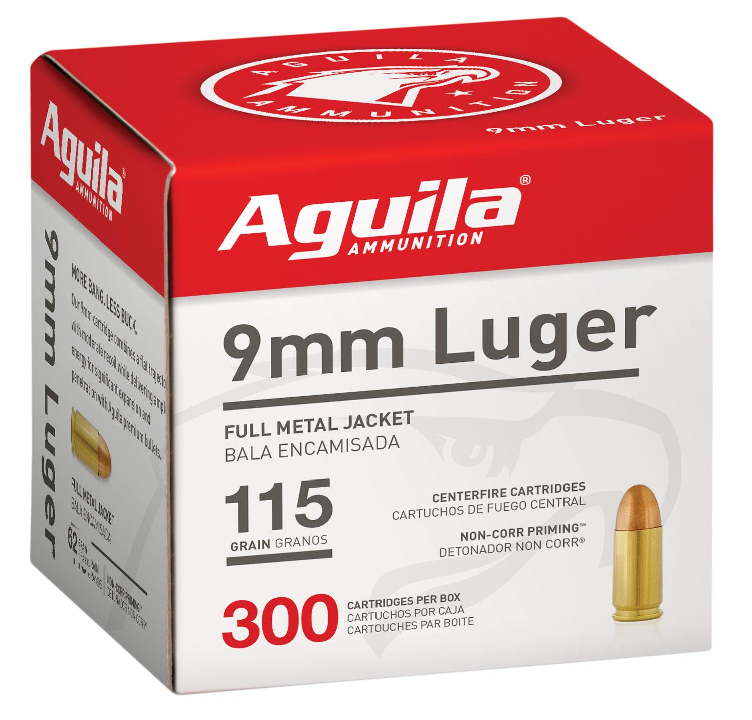  Aguila 1e097700 Target & Range Handgun 9mm Luger 115 Gr Full Metal Jacket (Fmj) 300 Per Box/4 Cs