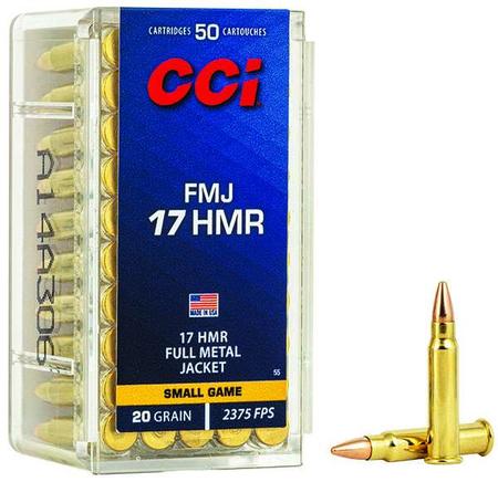 CCI Ammunition .17 Hornady Magnum Rimfire 20 Grain Full Metal Jacket Rimfire Ammunition 55 Caliber