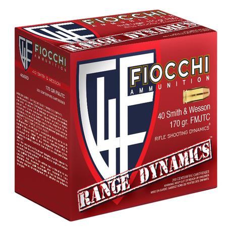 Fiocchi 40ARD100 Range Dynamics Pistol 40 S&W 170 gr Full Metal Jacket Truncated-Cone (TCFMJ) 100 Per Box/ 10 Cs