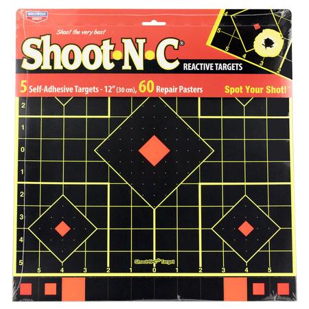 Birchwood Casey 34207 Shoot-N-C Sight-In Self-Adhesive Paper Pistol/Rifle Multi Color 5-Diamond Includes Pasters 5 Pack